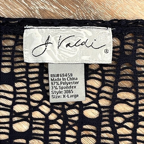 J Valdi Womens Swimsuit Cover Up Dress Mesh Sheer Open Knit Navy Blue Size XL - Picture 2 of 13